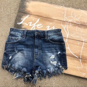 Eunina Jean Shorts Size Small - Lulu High Rise Cut Off Shortie
